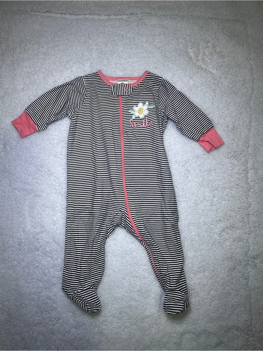 Bundle of 12 0-3 months Onesie Footie Pink & Yellow Floral Baby Pajama Everyday